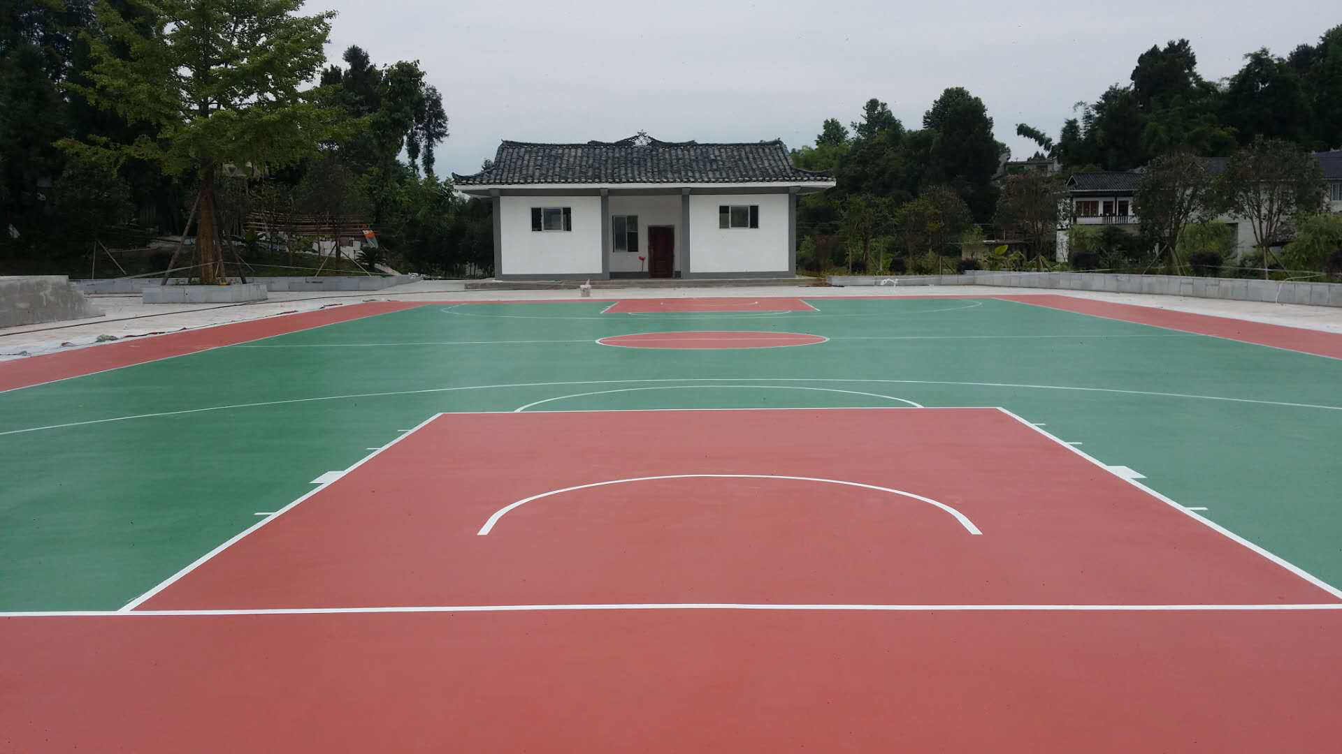 塑胶篮球场 硅PU篮球场 