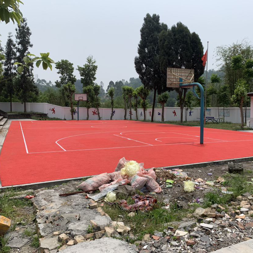 透气型橡胶颗粒铺设